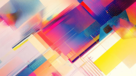Energetic abstract background with vivid colors and geometric patterns. Ideal for contemporary design needs, including web and print advertising. -の素材