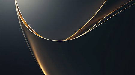 Elegant dark grey background featuring intersecting gold light lines with gentle shadows, perfect for high-end visual presentations.の素材