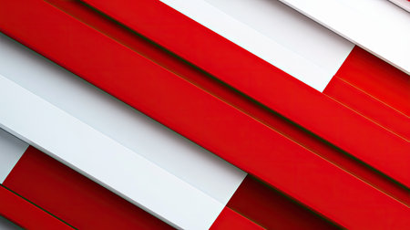 Modern abstract background design template with striking red and white diagonal stripes. Clean lines and vibrant colors create a dynamic and professional look.の素材