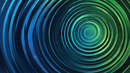 Modern abstract background showcasing concentric circles in varying shades of blue and green. Great for clean, professional designs and tech-oriented visuals. -の素材
