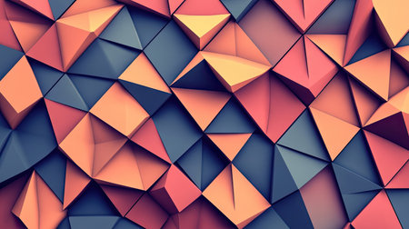 Abstract seamless background with triangular shapes and shadowing effects, perfect for a stylish and creative website or banner design.の素材