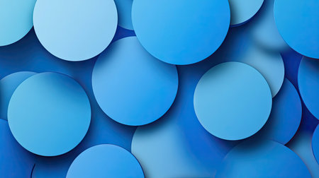 Blue gradient round shapes with a subtle Neumorphism style. Soft, clear background perfect for eye-catching banners, posters, and modern visuals.の素材