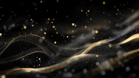 Black background with a subtle shimmer and elegant light effect, perfect for creating a refined and luxurious visual appeal.の素材