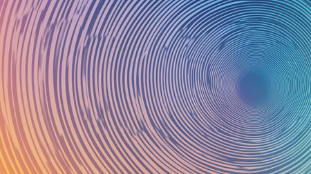 Circle gradient with abstract rings creating a modern ripple effect. Geometric stripe line pattern perfect for technology design, advertising campaigns, web backgrounds, and social media. -の素材
