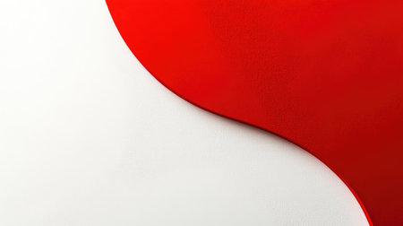 Bold red curve arching over a white canvas, creating a visually appealing abstract pattern. Great for use in graphics, brochures, and digital marketing materials.の素材
