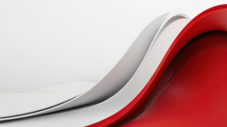 Clean and sophisticated abstract design in red, gray, and white with ample blank space. Suitable for modern presentations, banners, and creative design projects.の素材