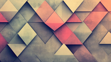 Creative geometric background with interlocking triangles and soft shadows, ideal for web design and banner graphics. -の素材