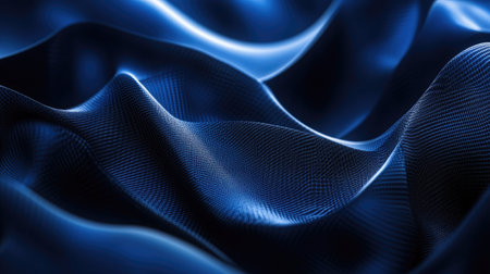 Deep blue abstract background with intricate geometric patterns and a touch of metallic sheen. Great for high-tech presentations, luxury branding, and creative visuals.の素材