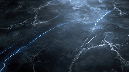 Dark grey luxury surface with striking blue light lines and delicate shadowing, ideal for a polished and sophisticated appearance.の素材