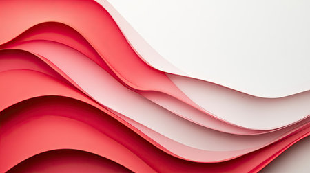 Minimalist red curve pattern on a white backdrop, showcasing a sleek and contemporary look. Suitable for modern web design, marketing materials, and digital media.の素材