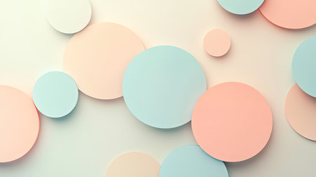 Minimalist abstract background featuring a subtle arrangement of soft-colored circles. Great for contemporary design projects, elegant presentations, and creative graphics.の素材