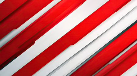 Modern abstract background design template with striking red and white diagonal stripes. Clean lines and vibrant colors create a dynamic and professional look.の素材