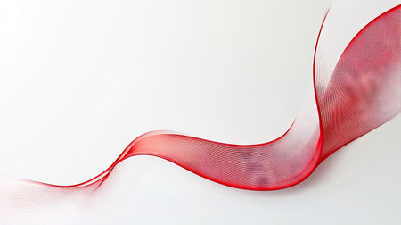Modern red curved line on a white background, offering a fresh and minimalist design aesthetic. Perfect for professional templates, digital designs, and creative applications. -の素材