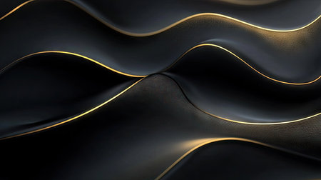 Sophisticated dark grey background with fine gold light lines and shadow play, perfect for creating a luxurious and refined look.の素材