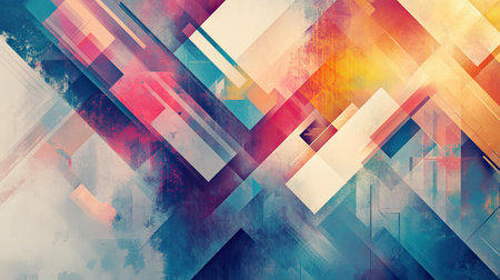 Energetic abstract background with vivid colors and geometric patterns. Ideal for contemporary design needs, including web and print advertising.の素材