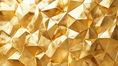 Gold geometric polygonal pattern on a sleek background, offering a refined and stylish design for vector illustrations and luxury graphics.の素材