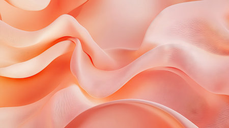 Peach-colored background with abstract wavy shapes, offering a trendy and elegant design template for your next banner or poster.の素材