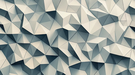 Seamless pattern of triangular shapes with shadow effects, offering a sophisticated and contemporary texture for digital backgrounds.の素材