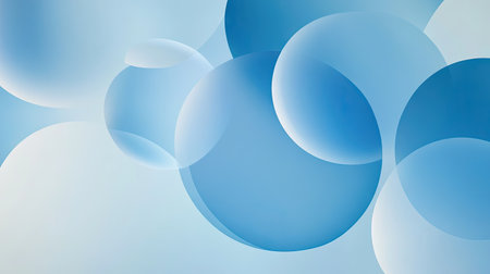 Trendy blue gradient round shapes on a soft, clear background with Neumorphism design. Ideal for sleek banners, posters, and modern graphic designs. -の素材