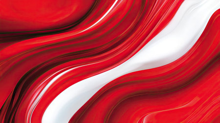Vibrant red and white abstract background template featuring bold lines and dynamic curves. Perfect for eye-catching visuals and engaging design elements. -の素材