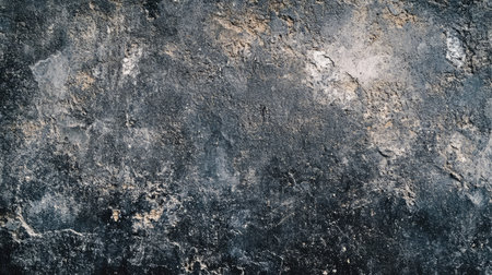 Weathered dark concrete texture background with visible wear and tear, perfect for adding a raw, authentic feel to design banners.の素材