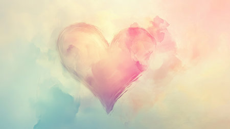 Elegant vector heart design on a soft pastel background. Perfect for Valentine's Day, love-themed graphics, or romantic presentations.の素材