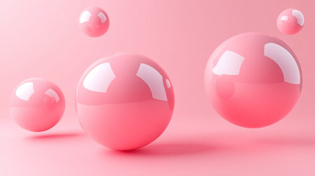 Sleek 3D floating spheres with an empty space for product presentations. Ideal for modern, minimalist branding and stylish product design displays.の素材