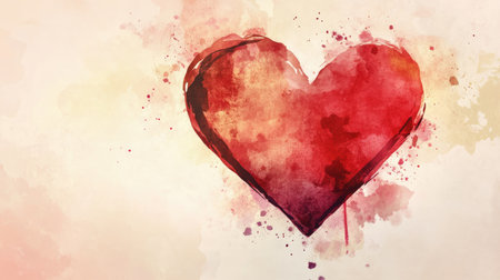 Vector heart shape with a watercolor texture. Ideal for creative projects, love-themed invitations, or romantic backgrounds.の素材