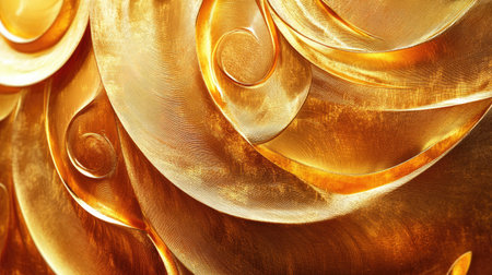 Explore this intricate golden abstract 3D surface design, featuring elegant swirls and patterns. Perfect for modern art, decor, and creative projects.の素材