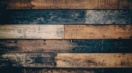 A close-up view of a weathered wood wall, showcasing rich textures and natural colors. Ideal for design concepts, backgrounds, and rustic decor inspiration.の素材