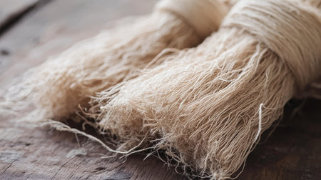 This close-up image showcases a detailed view of braided natural fibers, emphasizing their texture and organic quality, perfect for crafting and design projects.の素材