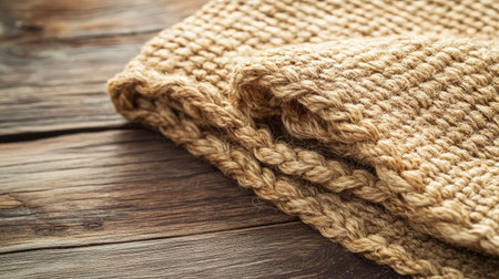 Explore the intricate details of braided natural fibers in this close-up image. The warm tones and texture emphasize the rustic craftsmanship and organic beauty.の素材