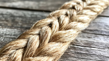 Discover the intricate textures of braided hemp or jute fibers in this close-up image. Perfect for highlighting eco-friendly and rustic craftsmanship.の素材