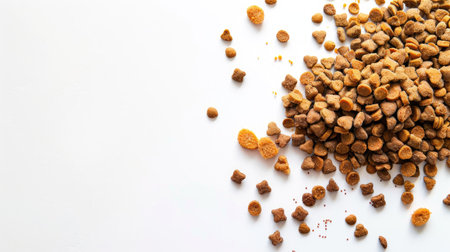 Gourmet cat food with seafood flavor, presented on a white backgroundの素材