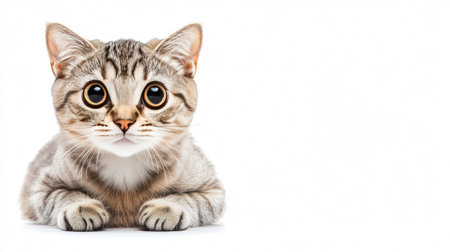 This adorable American Curl cat features playful big eyes and a soft coat. Positioned comfortably, it radiates a charming personality, perfect for pet lovers.の素材