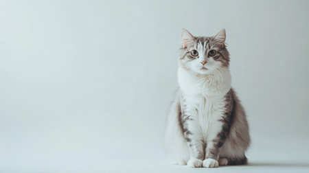 A serene American Curl cat sitting calmly against a soft backdrop. This cute feline showcases its unique features and tranquil demeanor, perfect for animal lovers.の素材