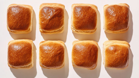 Explore the enticing appeal of freshly baked warm bread loaves. Their golden crust and soft texture make them a perfect addition to any meal or snack.の素材