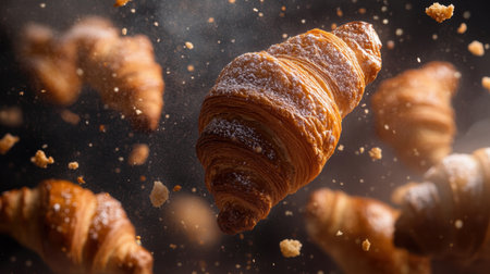 Experience the bliss of freshly baked croissants and sweet pastries, perfect for any occasion. Each irresistible bite offers delightful flavors and textures.の素材
