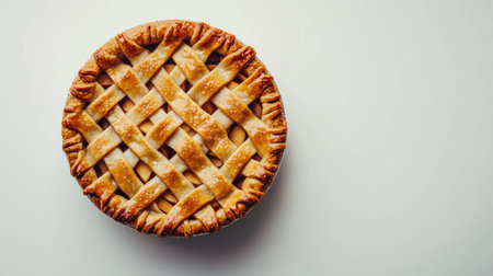 Indulge in this delicious apple pie showcasing a golden crust and warm filling. Perfect for desserts, gatherings, and festive occasions.の素材