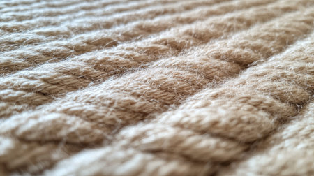 This image captures a close-up view of natural fiber rope, showcasing its soft texture and intricate details, perfect for craft and design projects.の素材
