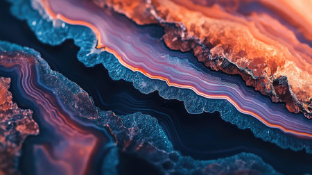 A stunning close-up of vibrant natural stone textures, showcasing intricate patterns and colors. Ideal for backgrounds and artistic projects related to nature.の素材