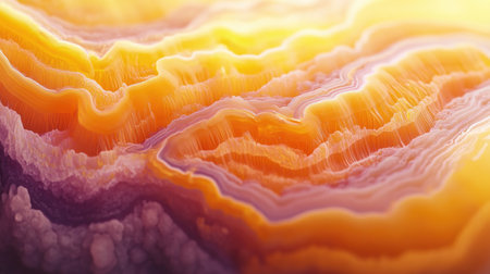 Explore the captivating layers and vibrant colors of an agate geode with this detailed macro shot, showcasing the beauty of natural mineral formations.の素材