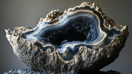 Discover the intricate beauty of this close-up geode, showcasing stunning patterns and colors. Perfect for geology lovers and nature enthusiasts.の素材