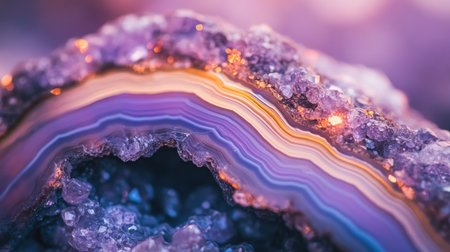 Discover the intricate beauty of this stunning agate geode, showcasing vibrant colors and fascinating layers. Perfect for geology enthusiasts and nature lovers.の素材