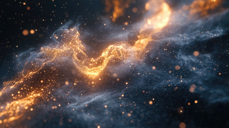 Beautiful abstract image featuring glowing particles in a cosmic nebula, showcasing vibrant colors and an ethereal atmosphere that evokes a sense of wonder.の素材