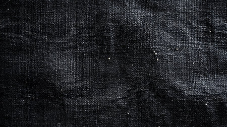 A closeup of textured black fabric showcasing intricate details, perfect for backgrounds in design, photography, or artistic projects that seek elegance.の素材