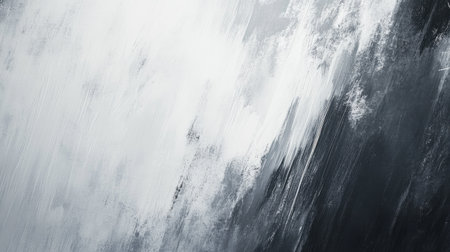 A modern abstract background featuring grayscale brush strokes. This artistic design captures the fluidity of paint, offering a striking visual with smooth textures and contrasting tones.の素材