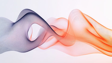 A captivating abstract design featuring colorful waves that evoke a sense of movement and fluidity, perfect for backgrounds and modern artwork.の素材