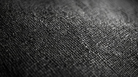 This close-up image showcases a textured black fabric surface, highlighting its intricate weave and elegant design, perfect for fashion or interior use.の素材