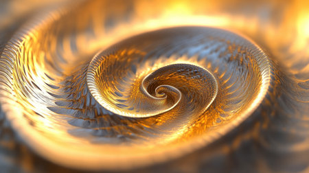 Explore a mesmerizing 3D abstract design featuring twisting golden spirals that create a sense of fluid motion and depth, perfect for modern aesthetics.の素材